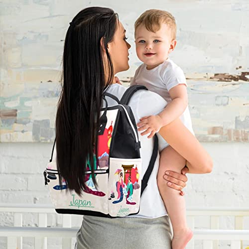 Bolsas de fraldas de faixa japonesa Backpack Mummy Mumm