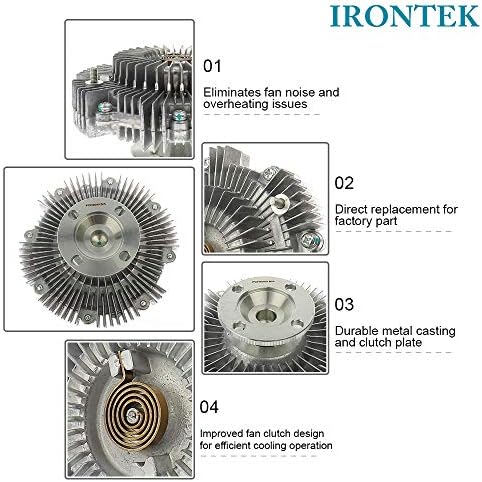Irontek 0892104950 A embreagem do ventilador de resfriamento do motor se encaixa em Toyota 1995-2004 Tacoma, 1996-2002