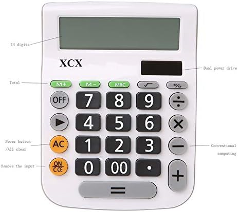Calculadora XCX, calculadora eletrônica de função padrão de 14 bits com grande calculadora de escritório de exibição LCD