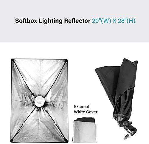 LIMOSTUDIO 700W Photo Video Studio Soft Box Iluminação Kit, refletor de luz da caixa de luz de dimensão de 20 x 28 polegadas