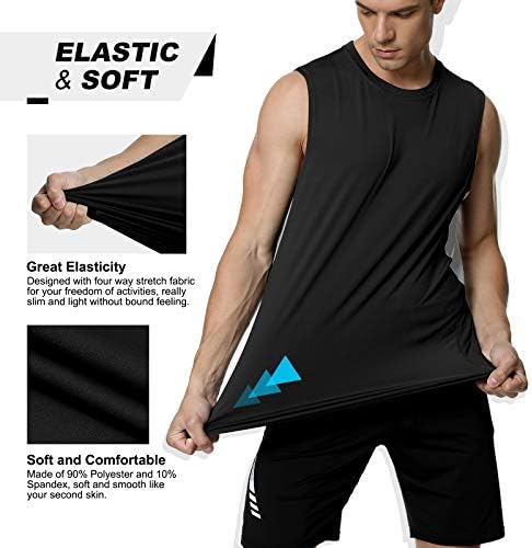 Camisa sem mangas masculina, tampa de treino atlético de ajuste seco fresco, esportes de camiseta de camisa de camiseta de basquete de ginástica de ginástica