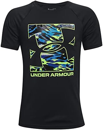 Under Armour Boys 'Tech Box Logo Camo Camiseta de Modagem Curta