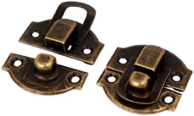 X-Dree Jewelry Box Caixa Latch Hasp Lock gancho Tom de bronze 22x20x4mm 10pcs (Caja de Joyería Caja de Cerrojo Cerrojo