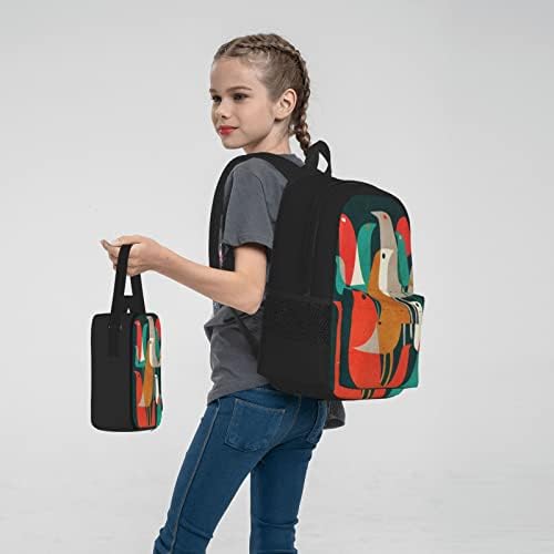 Bando de pássaros de pássaros backpack adolescentes adolescentes garotas sacolas escolares bolsas de livro com lanchone