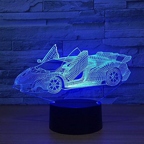 Lâmpada 3D de acrílico de super carro