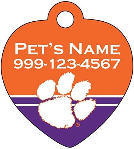 Clemson Tigers Tag de identificação de animais de estimação para cães e gatos | Oficialmente licenciado | Personalizado para o seu animal de estimação