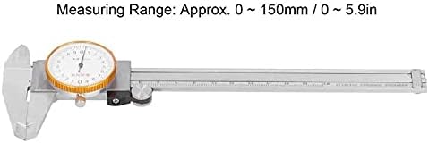 Pinça de discagem uxzzdx cujux vernier 0,02mm Manual de aço inoxidável de choque duplo 0-150mm