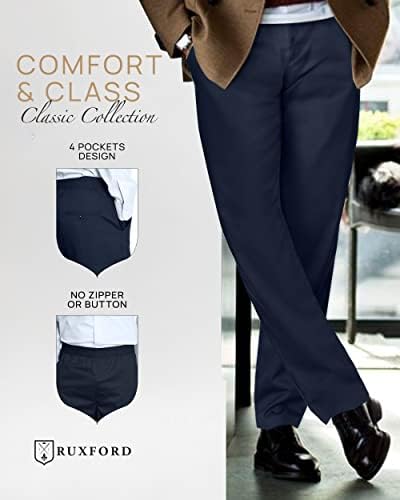 Calças elásticas da cintura elástica de Ruxford para idosos - calças masculinas adaptáveis ​​para idosos | Calças de cintura