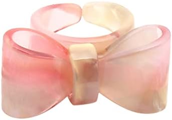 2023 Novo anel de abertura do arco fofo estereoscópico de forma geométrica anel quadrado anel de prata ajustável anel de enrolamento anéis de presente minimalista para mulheres rosa