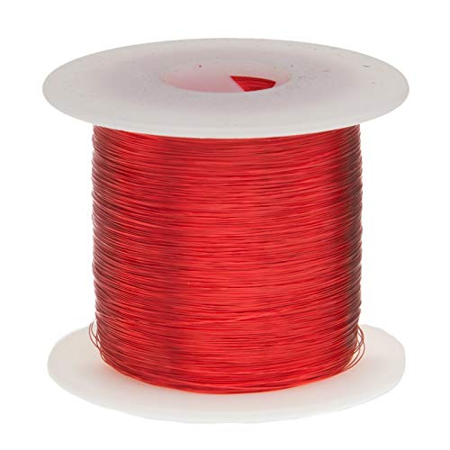 Fio de ímã, fio de cobre esmaltado pesado, 31 awg, 2 oz, 494 'de comprimento, 0,0104 de diâmetro, vermelho