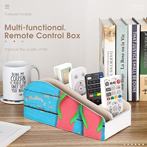 Summer Flip Flips Beach Pattern TV Remote Control Titulares Organizer Box Pen Pencil Desk Storage Caddy com 6 compartimento