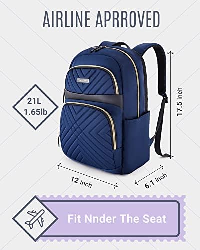 Laptop de vôo leve Mochila Para Mulheres, Trabalho Backpack Caixa de 15,6 polegadas Bookbags de computadores Back Pack com Charging Port Hole para Travel Work Business School College, Blue da Marinha