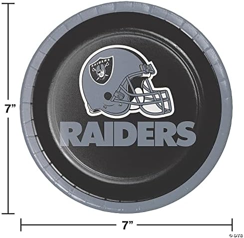 NFL Las Vegas Raiders Placas de sobremesa de papel | Descartável | 1 conjunto
