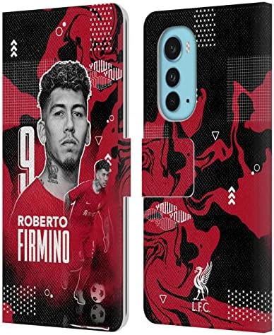 Projetos de estojo principal licenciado oficialmente Liverpool Football Club Virgil Van Dijk 2022/23 Primeira equipe Livro de couro Caixa de casca de casca compatível com Motorola Edge