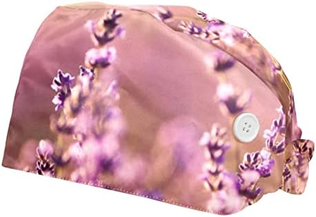 Deyya Lavender Working Cap com Button and SweatBand, Bandagem elástica ajustável Chapéus para mulheres e homens, conjunto