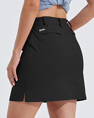 Willit Women's Skorts Golf Casual Skort Saias Upf 50+ Pockets de zíper seco rápido para caminhada ao ar livre