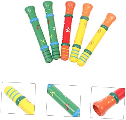 Toyvian 5pcs Whistle Toy Toy Kids Toys educacionais Trem de madeira Afutados artesanato de madeira Child Small Saxofone