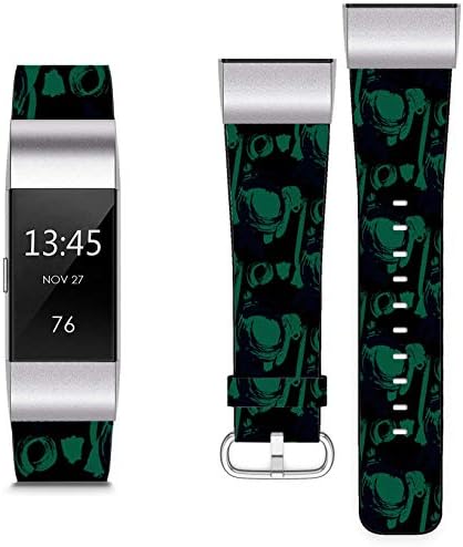 Compatível com Fitbit Charge 2 - Substituição de pulseira de couro pulseira pulseira de faixa para homens e mulheres - textura de pinceladas a seco textura