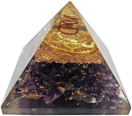 Orgone Pirâmide Grande Ametista Cristal Gerador de Energia EMF Proteção Meditação Cura