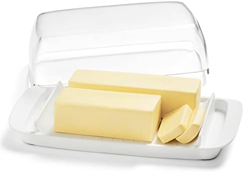 Recipientes de armazenamento de alimentos extras grandes de LifeWit 6.5L/220 onças 4pcs e prato de manteiga com tampa