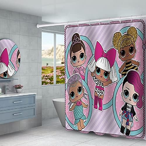 Corte de cortina de chuveiro de banheiro de 4 peças com tapetes não deslizantes, tampa da tampa do banheiro e tapete de banho, 12