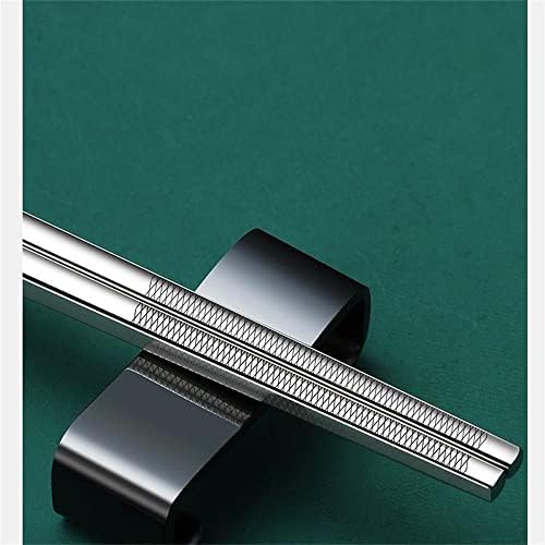 JYJFGSFA 2 pares de pauzinho de metal reutilizável com 2 pares 304 pauzinhos de aço inoxidável Restos de suporte de aço, laser