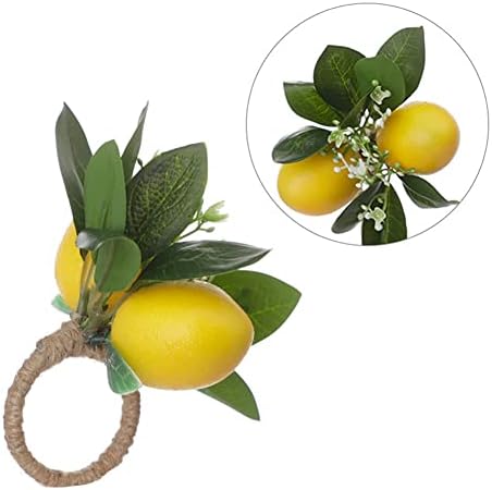 Ringos de guardanapo de limão Conjunto de 6, moda da moda Ring Anel de guardana