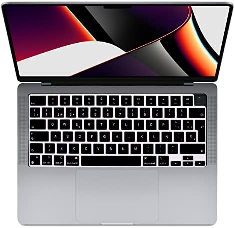 MMDW Tecla de teclado de silicone espanhol para MacBook 2023 PRO14 A2779/PRO16 A2780/2022 AIR 13 M2 A2681/2021 PRO 14 16 A2442 A2485 e MacBook Air/Pro Retina, 13-13.3 Layout europeu Europeu