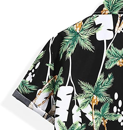 Camisa havaiana de gdjgta para homens mangas curtas Turn Down Down Flor Flor Prind Button Down Summer Beach Dress