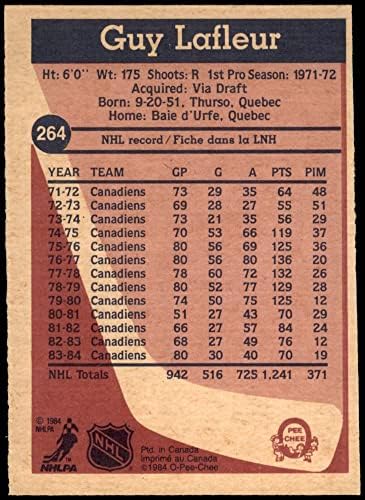 1984 O-PEE-Chee Card#264 Guy Lafleur, do Montreal Canadians Grade excelente