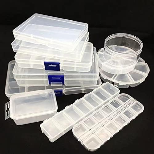Caixa de armazenamento AKHD ， Compartimento de jóias de armazenamento de plástico transparente Recipiente ajustável para contas de