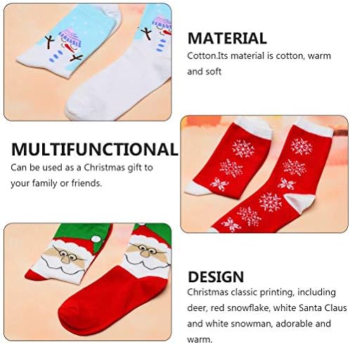 Galpada Christmas Socks 4 Pars Christmas Women Meias Meia Médio Meias