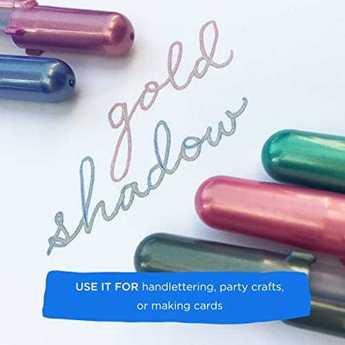 Sakura Gelly Roll Gold Shadow Gel Cenas - Canetas para Scrapbook, Revistas ou Desenho - Ouro com tinta colorida variada - linha em negrito - 5 pacote