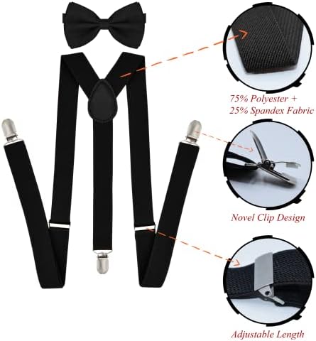 Suspenders de TRILECE para homens com conjuntos de gravata borbole