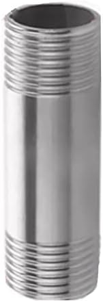 1 peça 304 tubo de rosca de ponta dupla aço inoxidável 1 , diâmetro externo32,5 mm x espessura da parede2mm x comprimento 7cm, adequado para conexão de tubo.