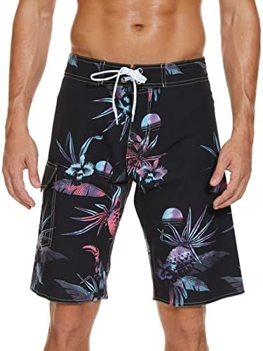 Mens Swim Sworks Cantura elástica Terno de banho de praia solto Faixa solta calça Hawaiian Swim calça com bolsos