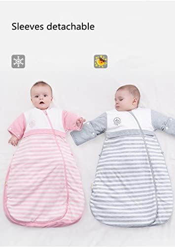 Cyuuro Baby Saco de dormir Mangas de crianças destacáveis ​​para crianças vestíveis para crianças para o clima frio outono,
