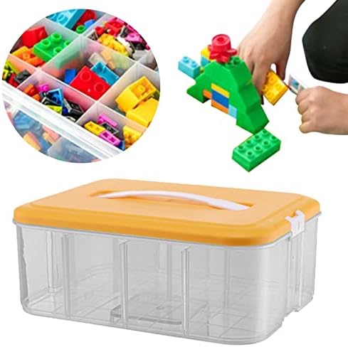 Colcolo Portátil Building Gaming Blocks Blocks Recipientes Case para jóias de brinquedos artesanais, laranja, camada única