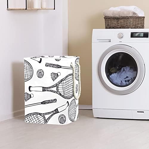 Sacos de armazenamento de cesta de lavanderia branca embutidos com suportes destacáveis ​​cesto de roupa dobrável para brinquedos