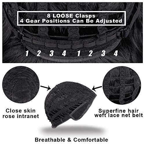 perucas de Andrômeda 2pcs para mulheres negras peruca curta curta com peruca sintética da franja para mulheres afro -americanas