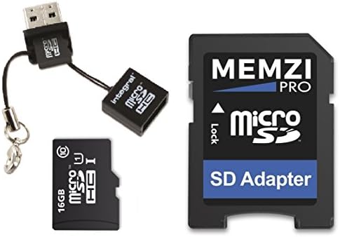 MEMZI PRO 16GB CLASS 10 90MB/S MICRO SDHC CARTÃO DE MEMÓRIA COM ADAPTER SD E MICRO USB LEITOR para Doogee X Series Cell Phones