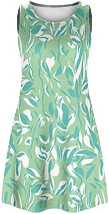 Vestido de verão para mulheres 2023 praia camiseta floral vestido de verão casual sem mangas boêmios vestido de tanque