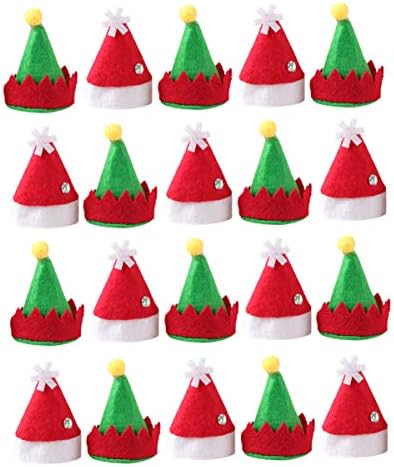 Decorações de bolo de nuobester 26pcs mini Natal Papai Noel Claus Elf Hat Lollipop Wrapper Toppers Cobrir decors de doces de embalagem chapéu de vinho Bott