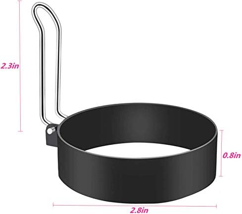 Anel de ovo de aço inoxidável, 2 Pack de café da manhã Ferramenta de molde doméstico cozinheira, anéis de fogão redondo para cozinhar moldes de fabricante de ovos