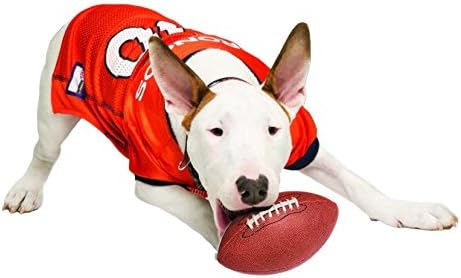 NFL Denver Broncos Dog Jersey, Tamanho: Pequeno. Melhor fantasia de camisa de futebol para cães e gatos. Camisa de camisa