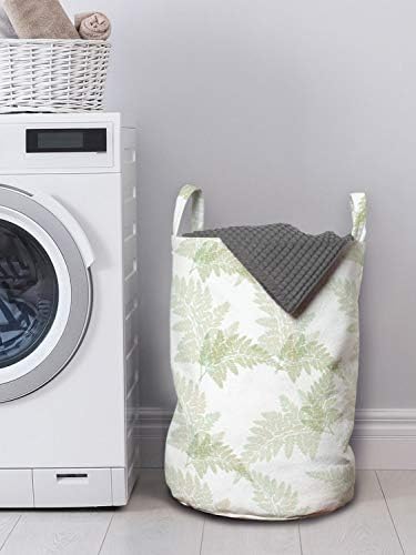Bolsa de lavanderia lunarable de lavanderia, estilo de folha ornamental inspirado em estilo vintage, cesto de folhas ornamentais,