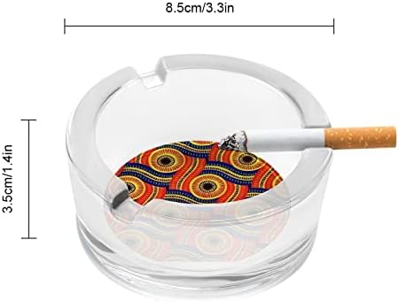 Serpente African Print Glass Ashtray para cigarros redondo bandejas de cinzas para escritório em casa e restaurantes