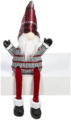 Gnome de Natal com uma briga de prateleira atual Design festivo Decoração de gnome barbuda 7 Sentão decorativa de tecido de