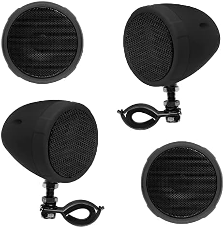 Sistemas de áudio Boss MCBK475BA Sistema de som de alto -falante - Bluetooth, amplificado, à prova de intempéries, alto -falantes de 3 polegadas, controle de volume, também use com ATVs e UTVs