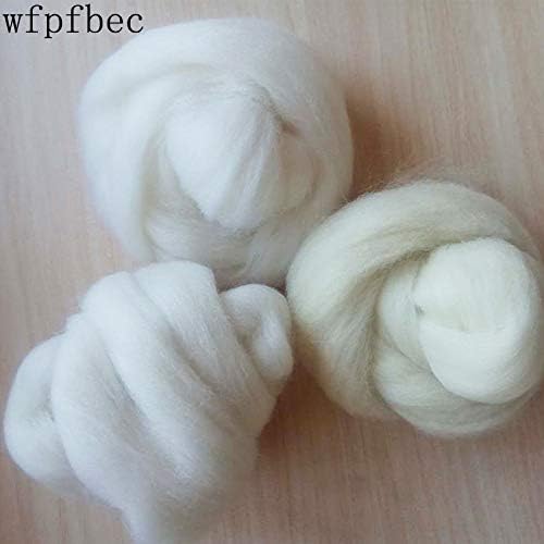 Xuccus wfpfbec agulha felting lã 66s lã de lã de lã de lã Branco branco cada cor branca 100g 300g